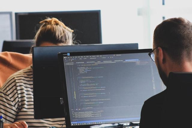 data scientist working on a computer