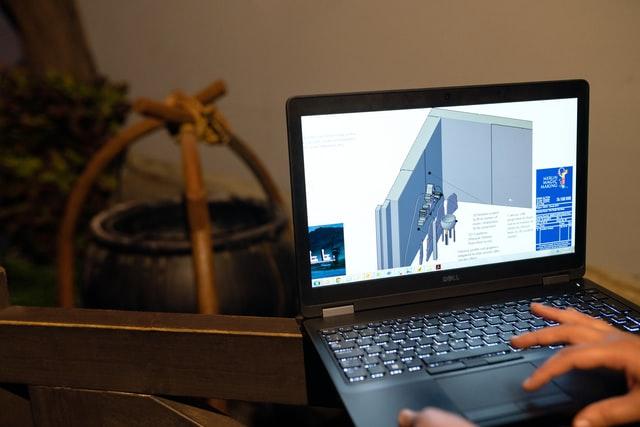 product design on a laptop
