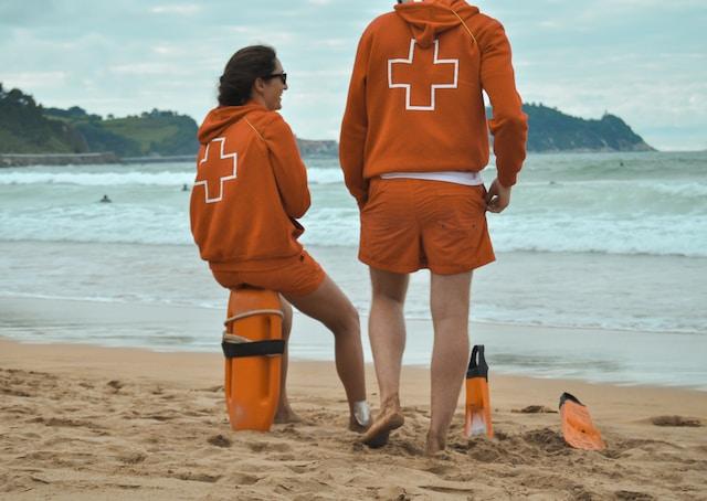 Lifeguards working