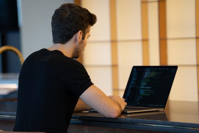 developer working on laptop