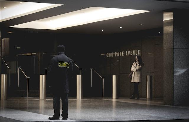 secrurity officer working