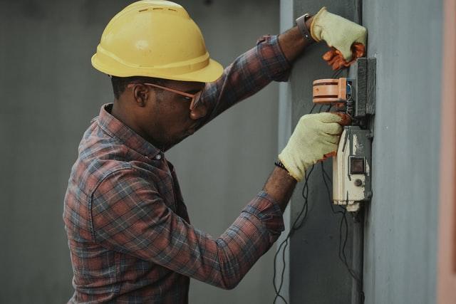 electrician working on site