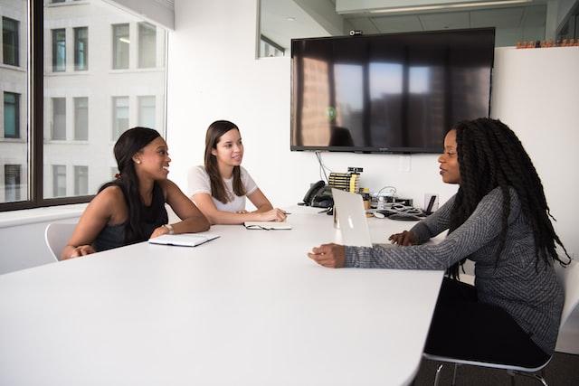 hr manager in a meeting