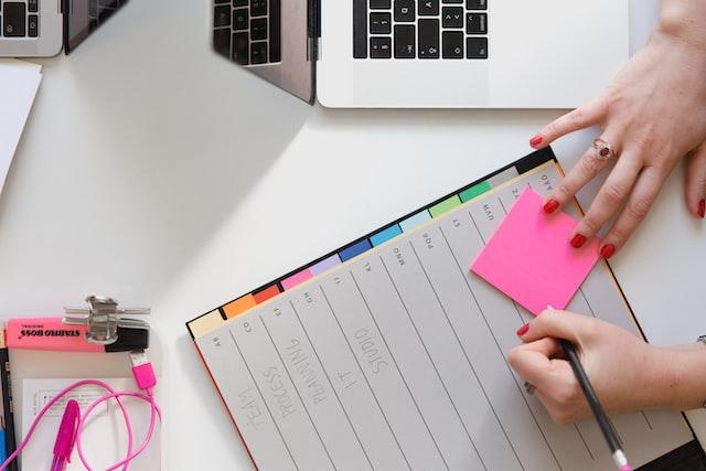 planner working