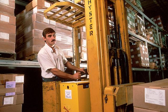 forklift operator working