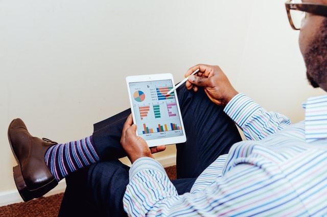 finance manager working on tablet